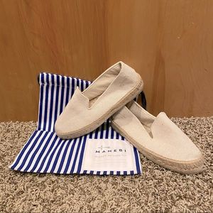 NEW Manebi canvas and jute espadrilles, sz 37